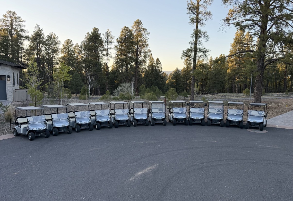 Part of the Cactus Cart Co. rental fleet lined up and ready for delivery